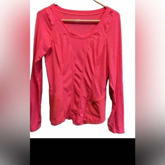 Zella  Women’s Running Top Medium Pink  Performance Vented With Zipper Pocket - Picture 1 of 5